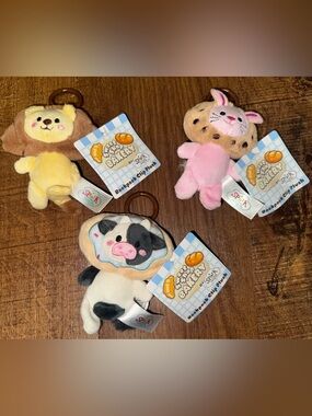 Cute Bakery Plush Keychain - Pink Bunny Backpack Clip